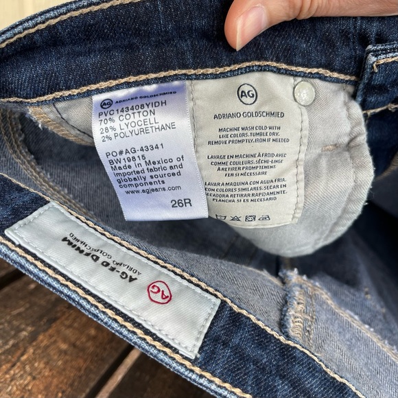 AG-ED Denim The Prima Cigarette Leg Midrise Distressed Jeans Sz 26R - Picture 4 of 14